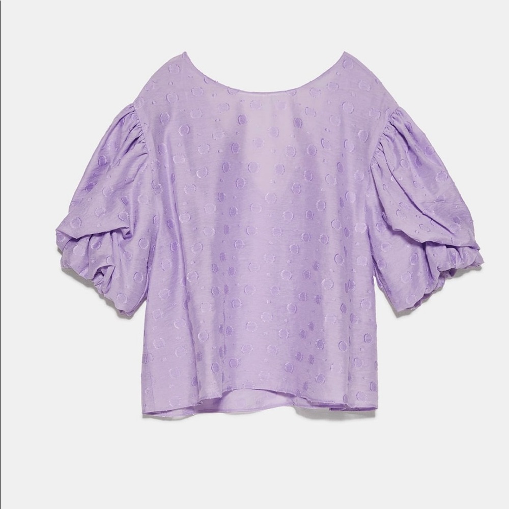 Zara lilac dotted structured top med